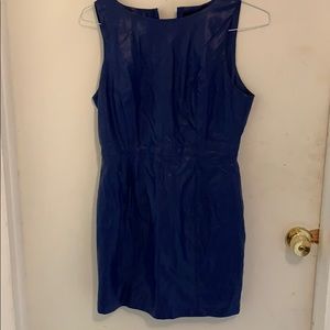 Woman’s Blue Faux Leather Dres